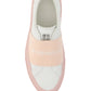Sneakers In Leather With Givenchy Webbing - White / Powder Pink