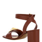 One Stud Sandal in Calfskin With Maxi Stud - Gingerbread