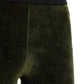 Stretch Velvet Signature Leggings - Olive Green
