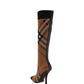 Knitted Check Sock Boots