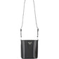 Brushed Leather Bucket Shoulder & Crossbody Bag - Black.