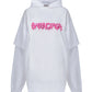 Slime Double Long Sleeve Hooded T-Shirt In Black - White