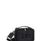 Lacquered Vlogo Signature Leather Crossbody Bag - Black