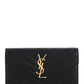 Cassandra Matelasse Large Flap Wallet In Grain De Poudre Embossed Leather - Black