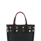 Cabata Empire Spike Studded Leather Tote Bag - Black