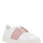Open Sneaker In Calfskin Leather - White / Pink