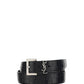 Monogram Belt In Matte Crocodile Embossed Leather - Black