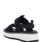 Lilli Sporty Flat Sandal In Recycled Textile - Black