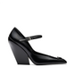 Brushed Leather Pumps - Black