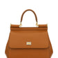 Small Sicily Bag In Dauphine Calfskin - Brown