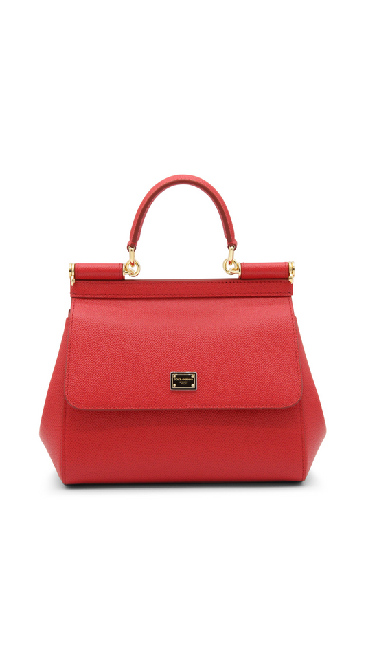 Small Sicily Bag In Dauphine Calfskin - Red