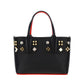 Cabata Empire Spike Studded Leather Tote Bag - Black