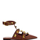 Roman Stud Ballet in Calfskin - Tan