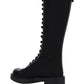 Brushed Leather and Re-Nylon Boots - Black