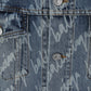 Allover Logo Bell Sleeve Jacket - Indigo