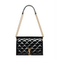 Women's Black Becky Mini Chain Bag In Quilted Patent Leather - Black