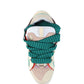 Leather Curb Sneakers - Pink / Turquoise