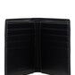 Exaggerated Check and Leather Bifold Wallet - Dark Birch Brown
