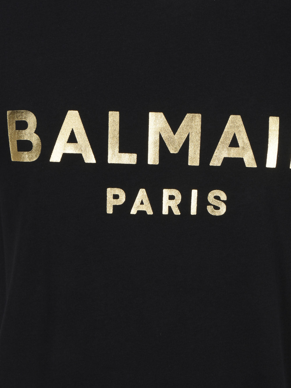 Cotton T-shirt With Paris Logo Print - Black / Gold