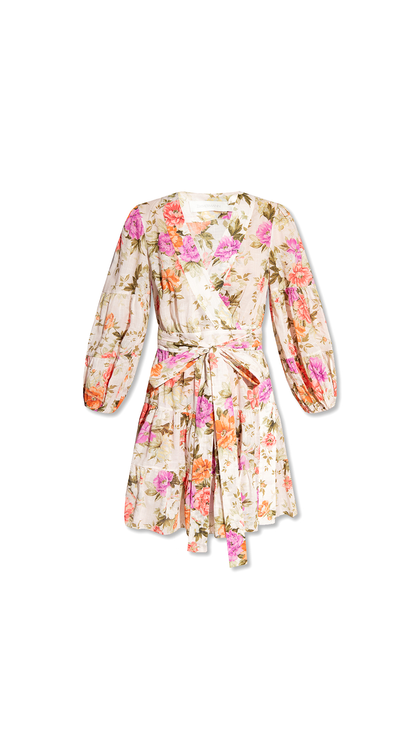 Pattie Wrap Mini Dress - Cream Floral