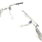 Star Earrings With Brass Chains - Palladium