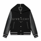 Hooded Bomber Jacket in Wool and Leather Black