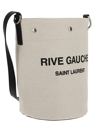 Rive Gauche Bucket  Bag In Linen - Beige