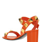 Roman Stud Calfskin Sandal 60MM - Orange