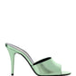 La 16 Mules In Metallic Leather - Green