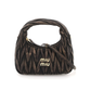 Miu Wander Matelassé Nappa Leather Mini Hobo Bag - Sand/Coffee