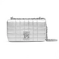 Quilted Metallic Leather Mini Lola Bag - Silver