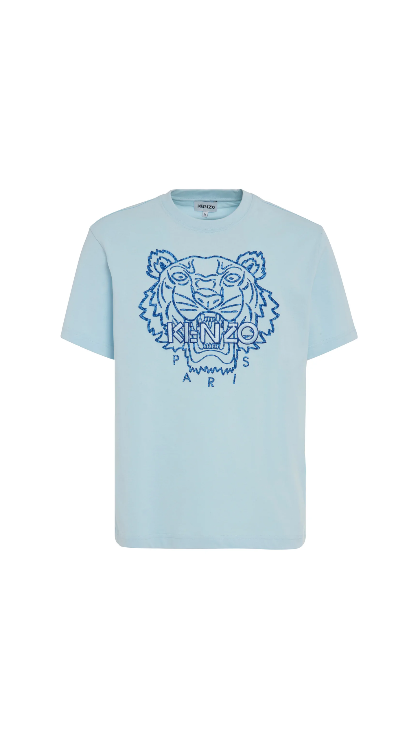 Tiger Embroidered T-shirt - Light Blue