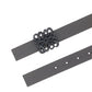 Reversible Inflated Anagram Belt in Soft Calfskin - Anthracite/Onyx Blue