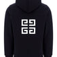 4G Embroidered Hoodie - Black