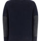 Padded Wool Cardigan - Navy