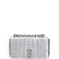Quilted Metallic Leather Mini Lola Bag - Silver