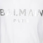 Cotton T-shirt With Paris Logo Print - Silver / White