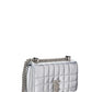 Quilted Metallic Leather Mini Lola Bag - Silver