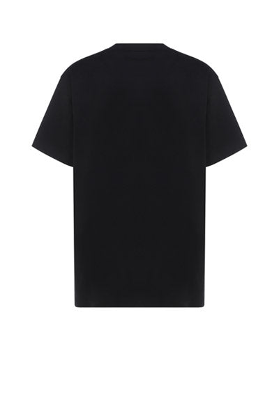 Check Pocket Cotton Oversized T-shirt - Black