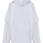 Slime Double Long Sleeve Hooded T-Shirt In Black - White