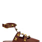 Roman Stud Ballet in Calfskin - Tan