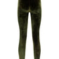 Stretch Velvet Signature Leggings - Olive Green