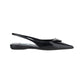 Brushed Leather Slingback Ballerinas - Black