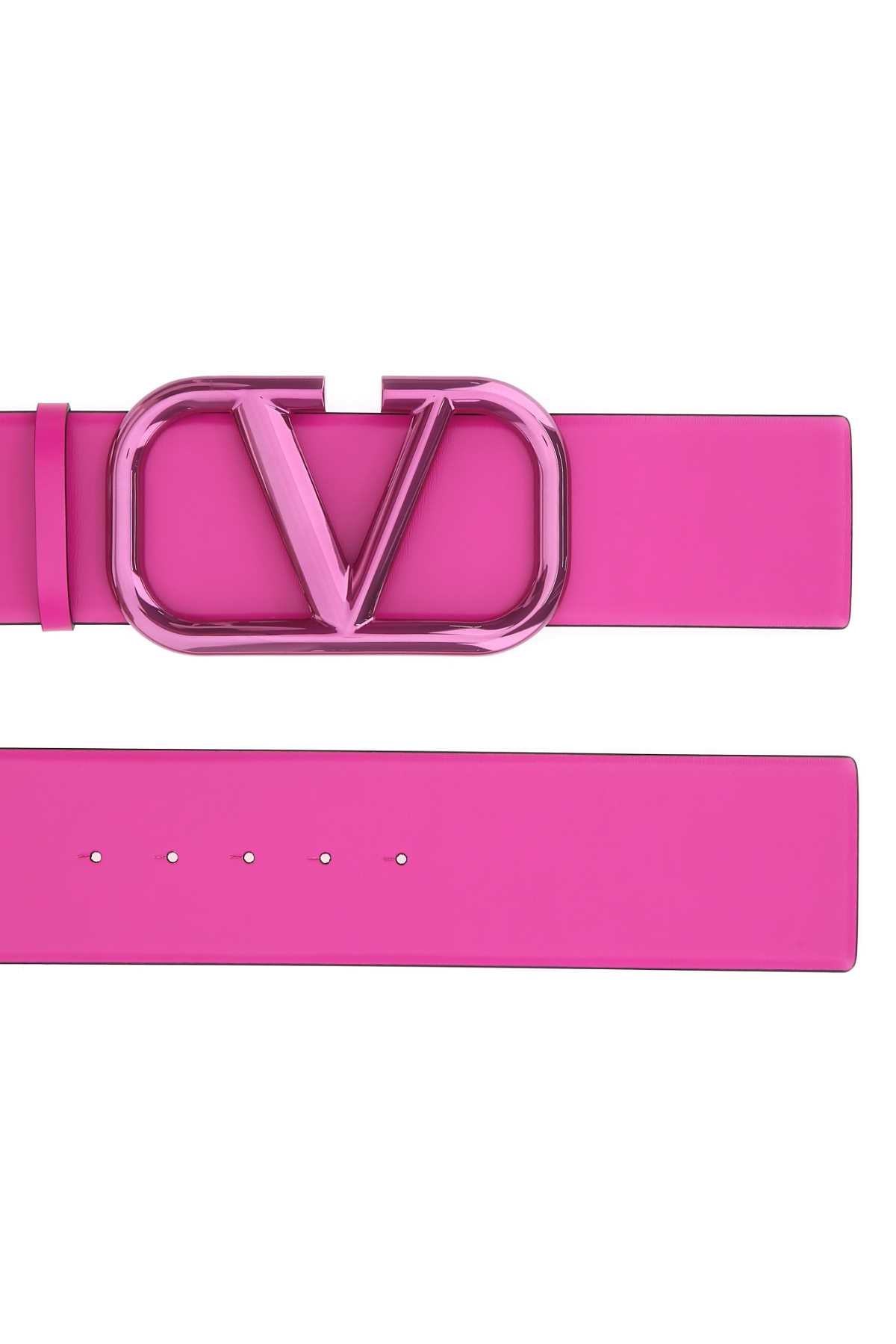 Vlogo Signature Belt in Glossy Calfskin 70mm - Pink PP