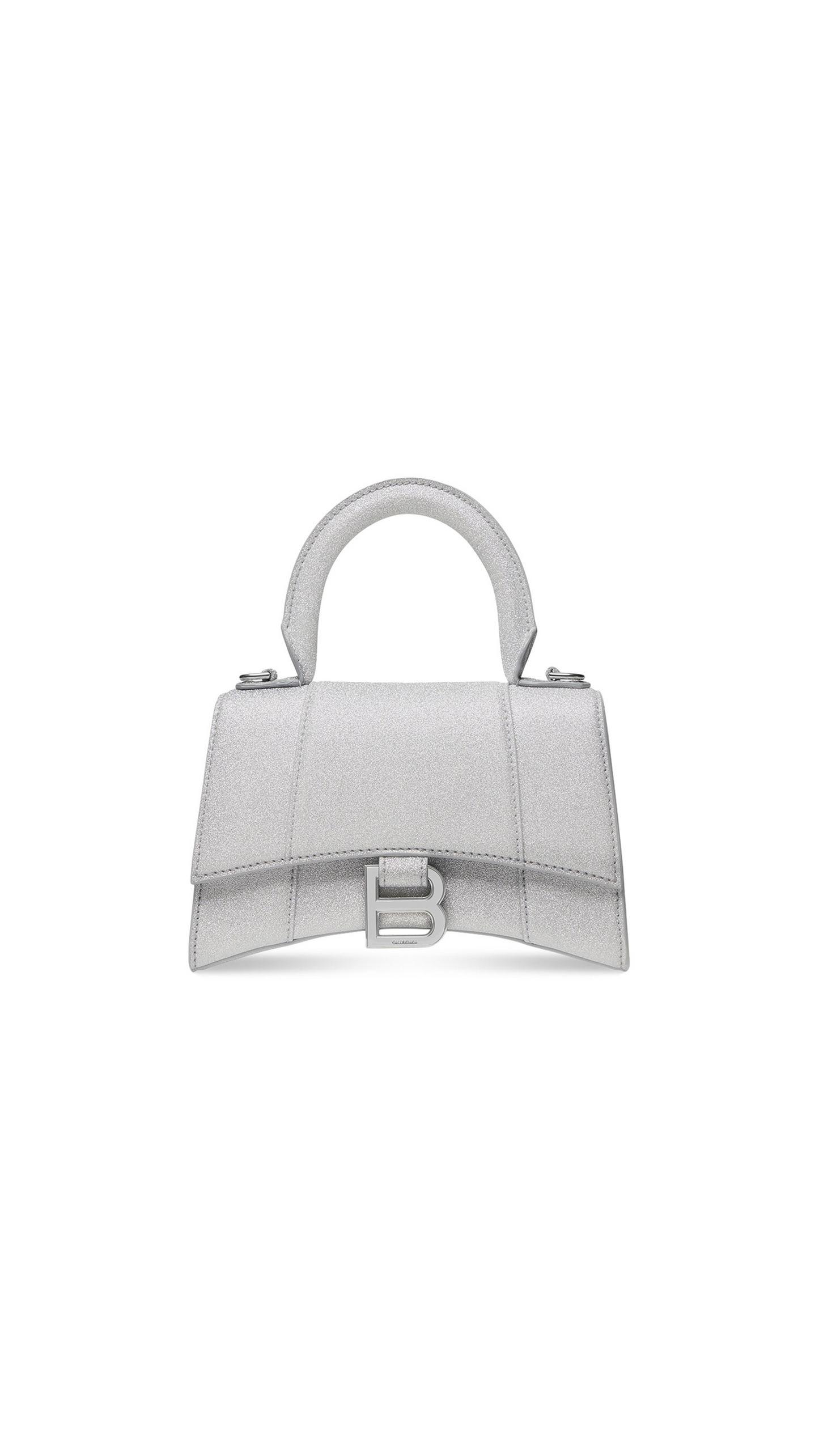 Women's Hourglass Xs Handbag in Sparkling Fabric - Silver