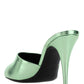 La 16 Mules In Metallic Leather - Green