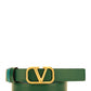 Reversible Vlogo Signature Belt In Shiny Calfskin 20MM- Green / Blue