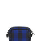 Check Cotton Crossbody Bag - Oceanic Blue