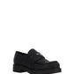 Chocolate Satin Loafers With Crystals - Black