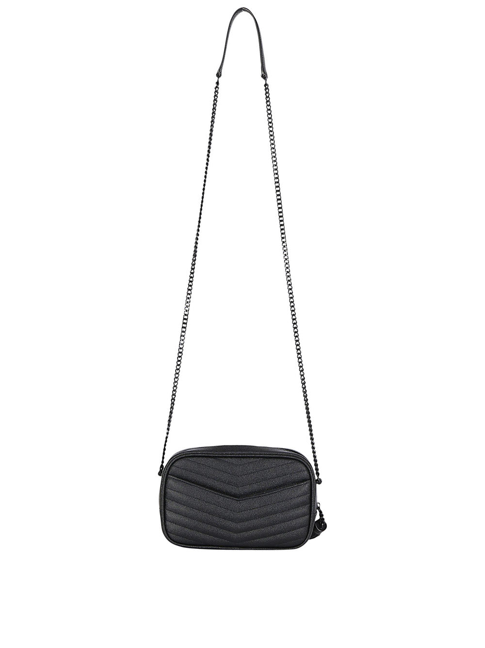 Lou Mini Bag in Quilted Grain de Poudre Embossed Leather - Black